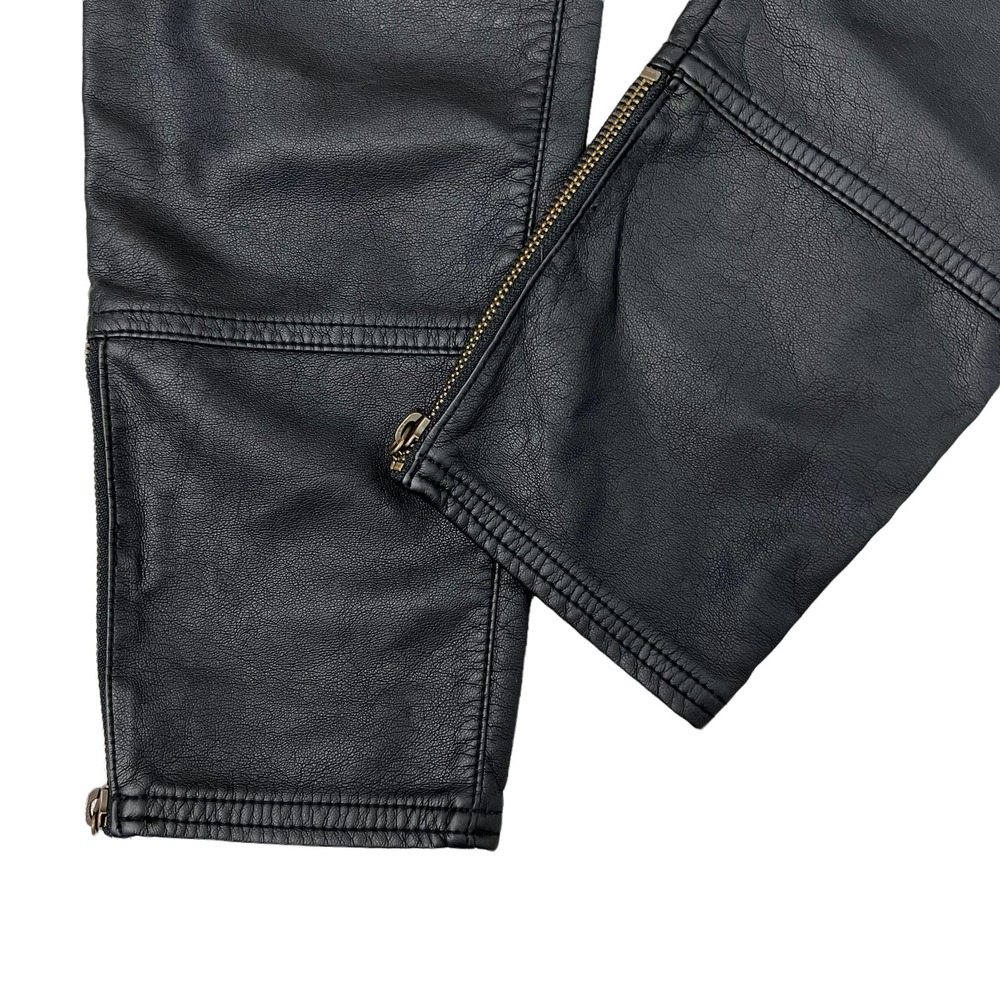 Free People Faux Leather Pants Size 4 Zip Ankle Zipper Pockets Moto Skinny Black - Picture 5 of 7